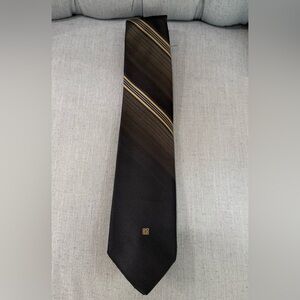 Givenchy Vintage Black and Brown Striped Tie